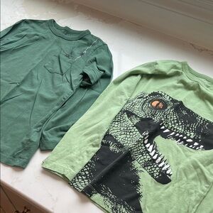 J. Crew Green Dinosaur Long Sleeve Tee